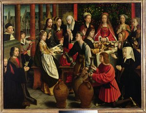 El banquete de bodas en Caná, c.1500-03 de Gerard David